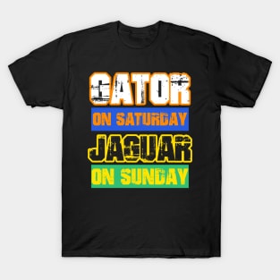 Gator on Saturday Jaguar on Sunday Gainesville/Jacksonville T-Shirt